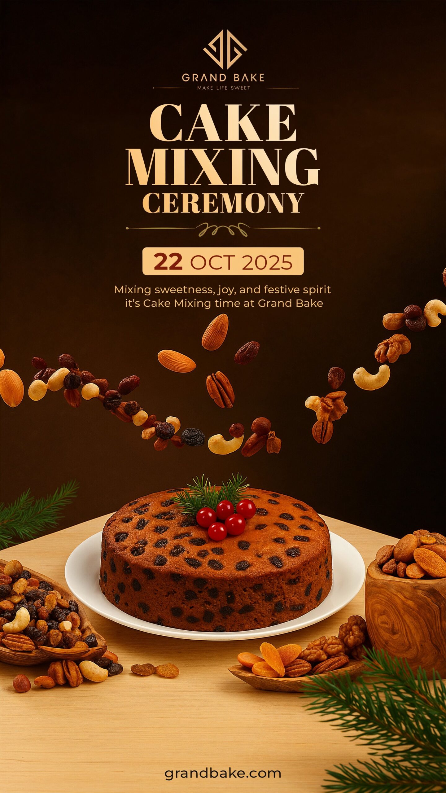 Grand Bake cake mixing ceremony poster