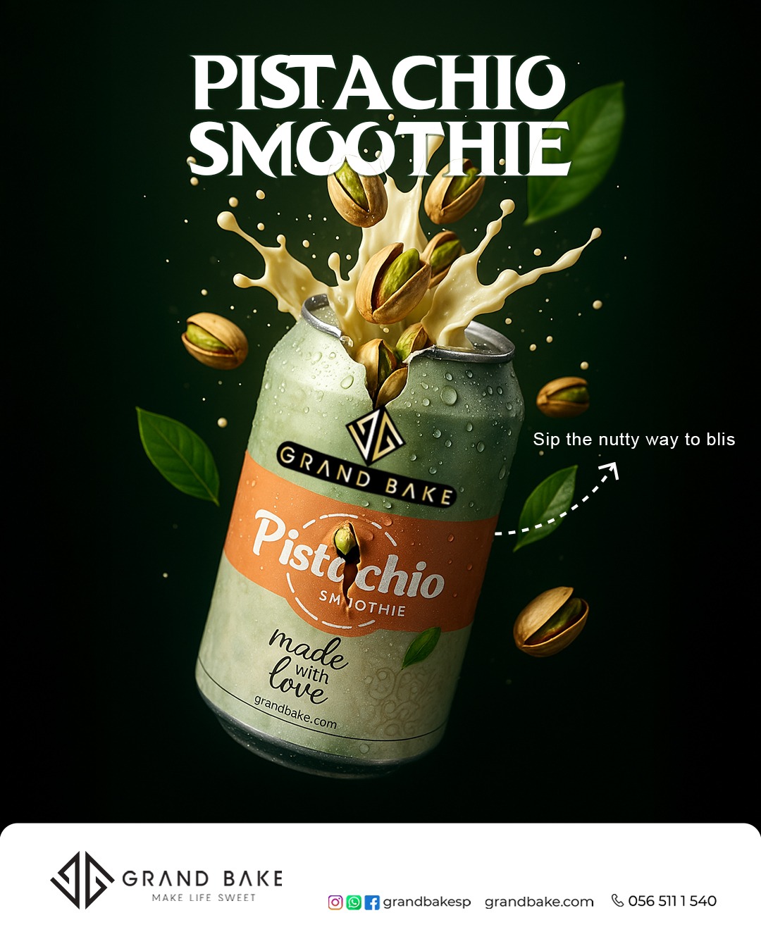 Pistachio Smoothie social media poster