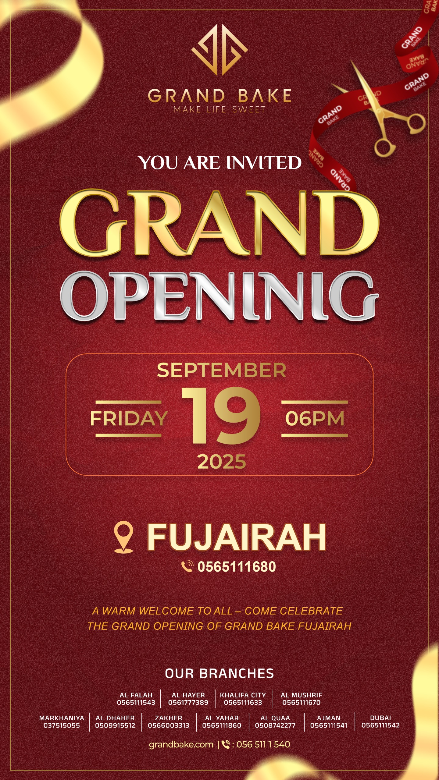 Grand Opening Fujairah Branch poster